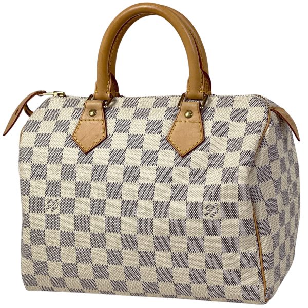 1 Louis Vuitton Speedy 25 Handbag Damier Azur White