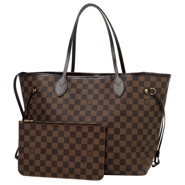 1 Louis Vuitton Neverfull MM Handbag Tote Bag Damier Brown