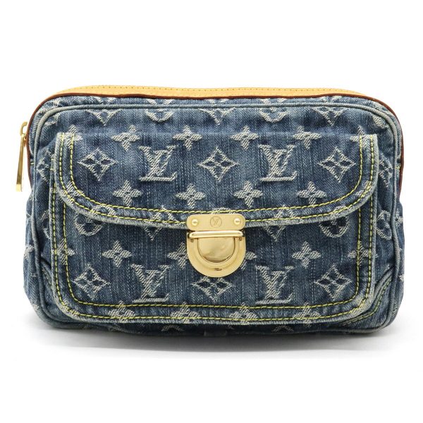 1 Louis Vuitton Monogram Denim Bum Bag Waist Bag Body Bag Shoulder Bag Blue