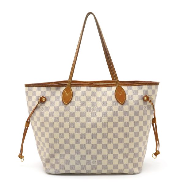 1 Louis Vuitton Damier Azur Neverfull MM Tote Bag Shoulder Bag