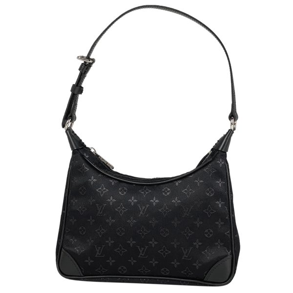 1 Louis Vuitton Boulogne Shoulder Bag Monogram Satin Noir Black