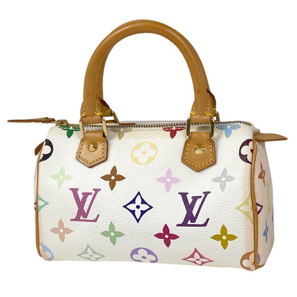 1 Louis Vuitton Mini Speedy Handbag Monogram Multicolor White