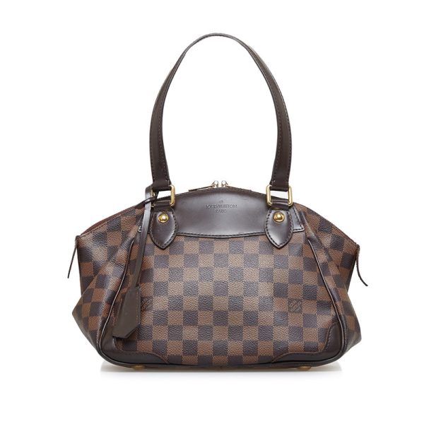 1 Louis Vuitton Damier Verona PM Handbag Brown Pvc Leather