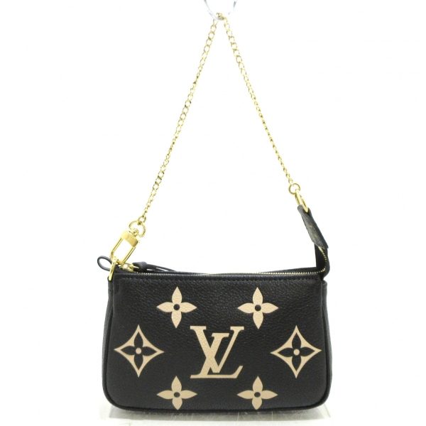 1 Louis Vuitton Mini Pochette Accessoire Handbag Black Beige