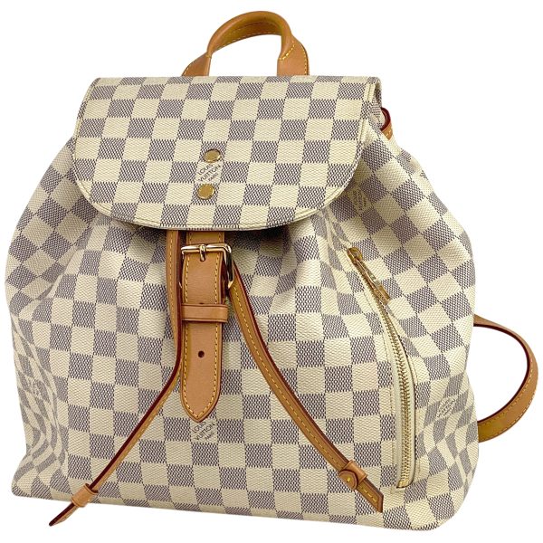 1 Louis Vuitton Sperone Backpack Daypack Rucksack Damier Azur White