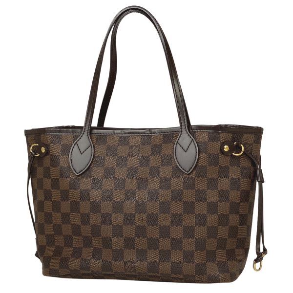 1 Louis Vuitton Neverfull PM Handbag Shopping Tote Bag Damier Brown