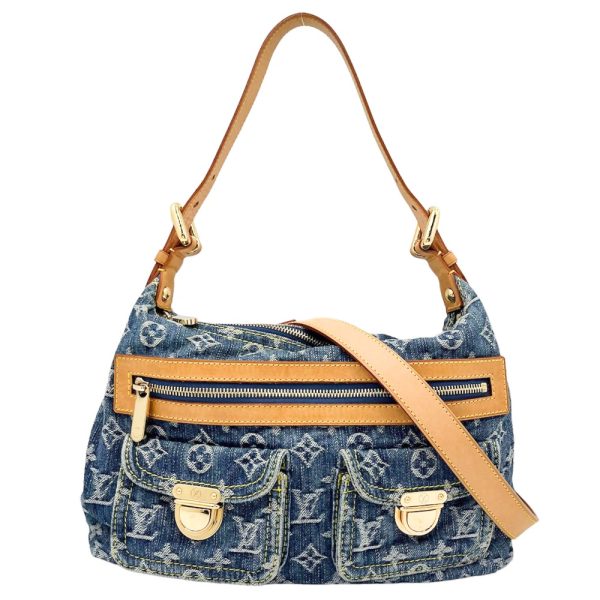 1 Louis Vuitton Monogram Denim Baggy PM Handbag Shoulder Bag Blue