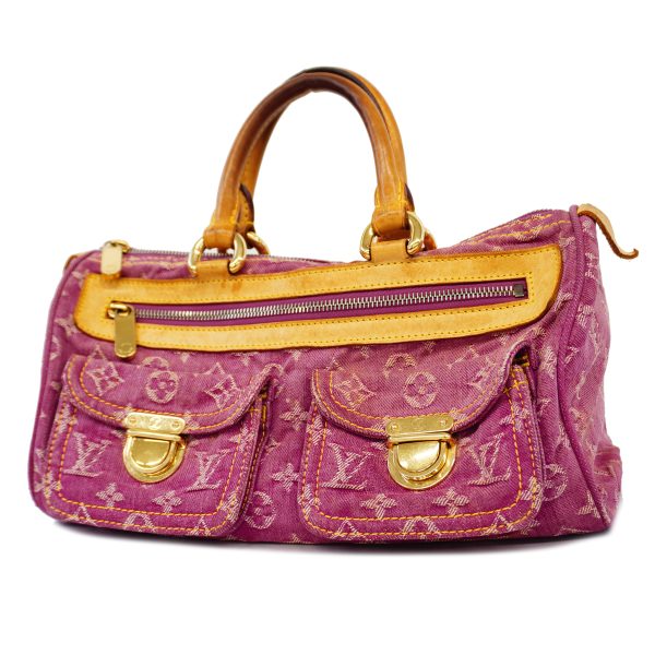 1 Louis Vuitton Handbag Monogram Denim Neo Speedy Fuchsia