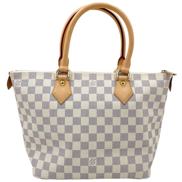 1 Louis Vuitton Tote Bag Damier Azur Saleya PM Handbag White Bag