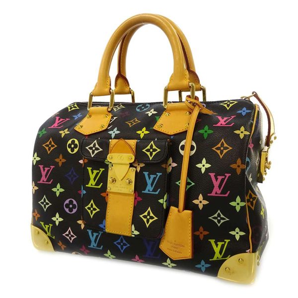 1 Louis Vuitton Handbag Monogram Multicolor Speedy 30 Noir