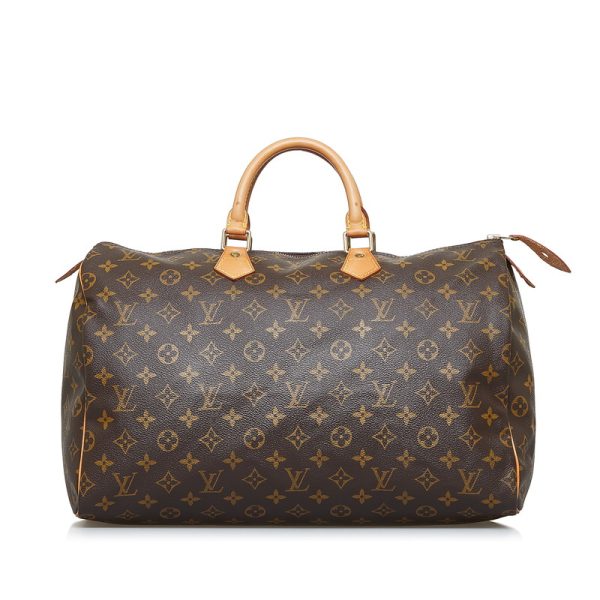 1 Louis Vuitton Monogram Speedy 40 Shoulder Bag Brown