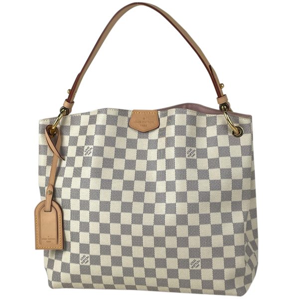 1 Louis Vuitton Graceful PM Shoulder Bag Damier Azur White