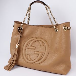 1 Ferragamo Gamaguchi Chain Shoulder Bag Brown