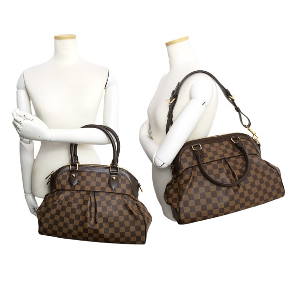 10 Louis Vuitton Trevi PM 2way Handbag Shoulder Bag Damier Brown