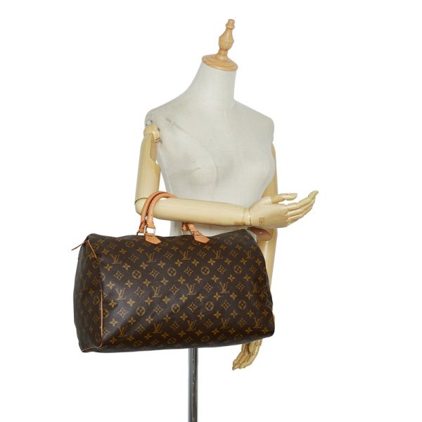 10 Louis Vuitton Monogram Speedy 40 Shoulder Bag Brown