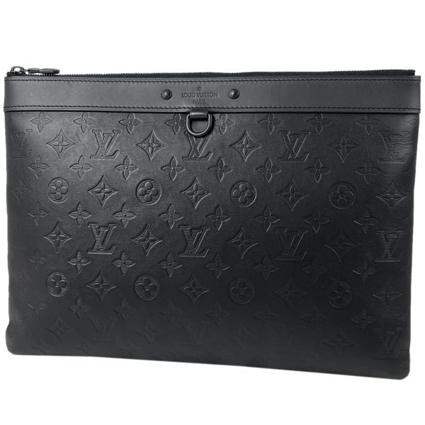 1000048996531 11 Louis Vuitton Pochette Discovery Monogram Shadow Clutch Bag Black