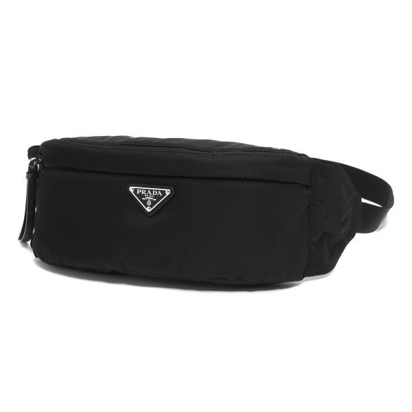 119300 1 Prada Tesuto Saffiano Triangle Logo Plate Waist Bag