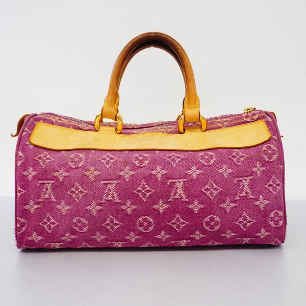 12 Louis Vuitton Handbag Monogram Denim Neo Speedy Fuchsia