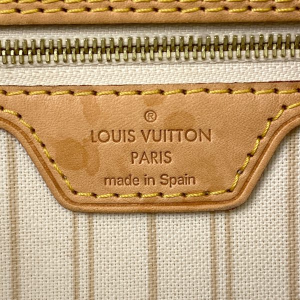 12 Louis Vuitton Neverfull MM Shoulder Bag Tote Bag Damier Azur White