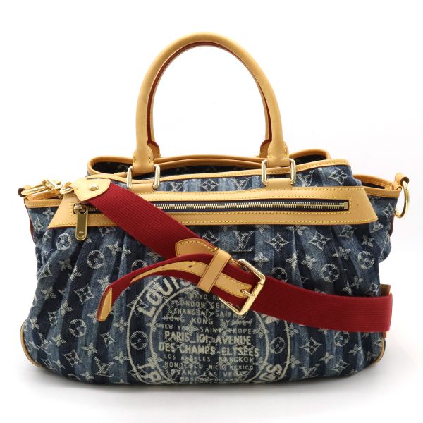 12311062 1 Louis Vuitton Monogram Denim Porte Epaule Raye GM Shoulder Bag