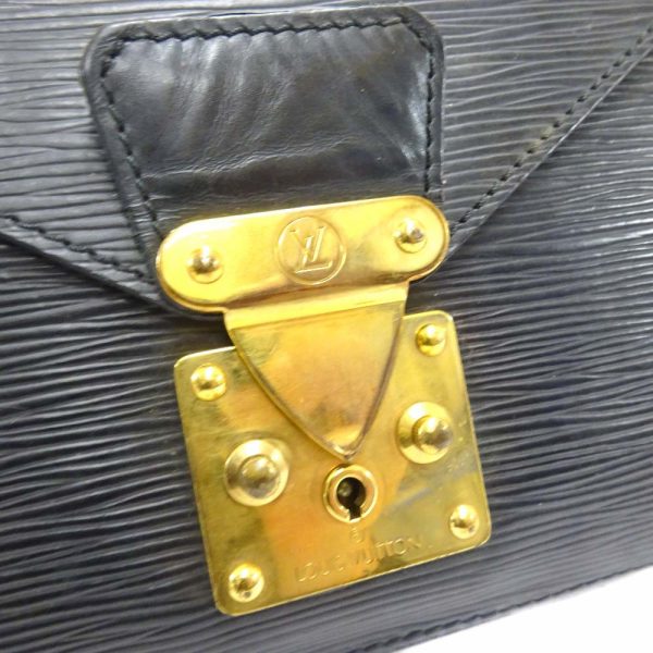 18 Louis Vuitton Biface Handbag Black Epi Leather Black