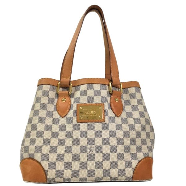 2 Louis Vuitton Hampstead PM Shoulder Bag Damier Azur Canvas White