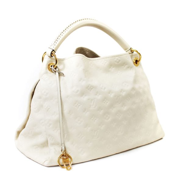 2 Louis Vuitton Artsy MM Shoulder Bag Neige White Monogram