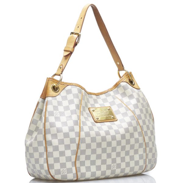 2 Louis Vuitton Damier Azur Galliera PM Shoulder Bag White