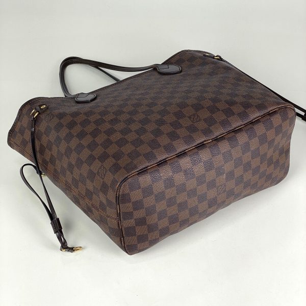 2 Louis Vuitton Neverfull MM Shoulder Bag Damier Ebene