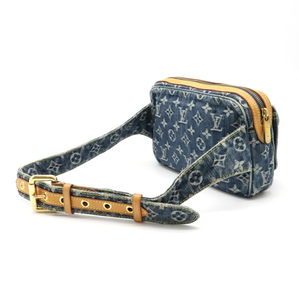 2 Louis Vuitton Monogram Denim Bum Bag Waist Bag Body Bag Shoulder Bag Blue