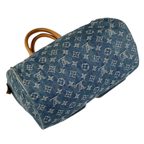 2 Louis Vuitton Neo Speedy Handbag Monogram Denim Blue