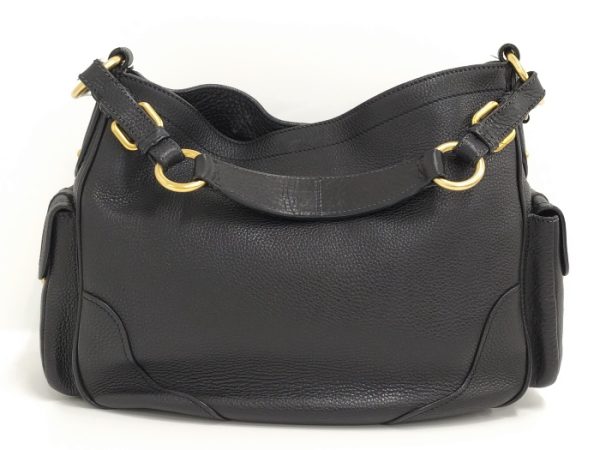 2 Prada Shoulder Bag Leather Black