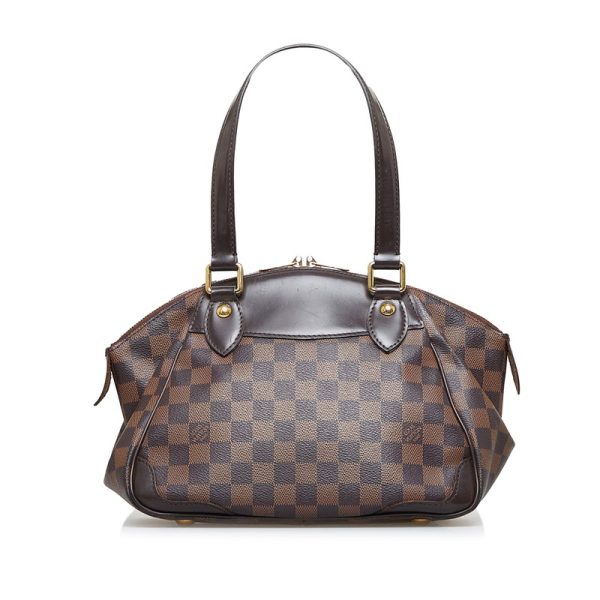 2 Louis Vuitton Damier Verona PM Handbag Brown Pvc Leather