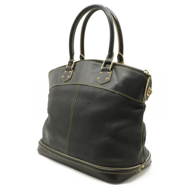 2 Louis Vuitton Suhari Lockit GM Shoulder Bag Leather Noir Black Black Gold Hardware