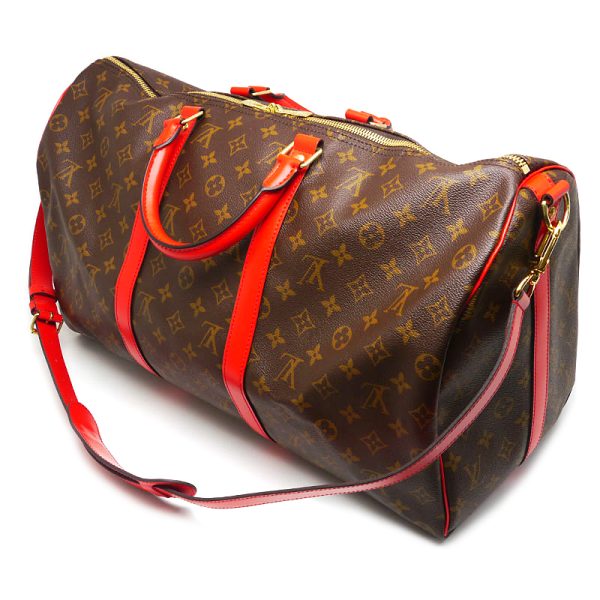 2 Louis Vuitton Keepall Bandouliere 50 Monogram Red