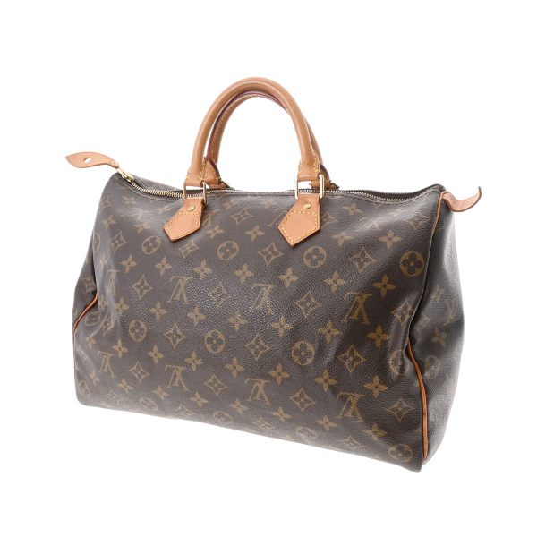 2 Louis Vuitton Monogram Speedy 35 Monogram Canvas Handbag Brown