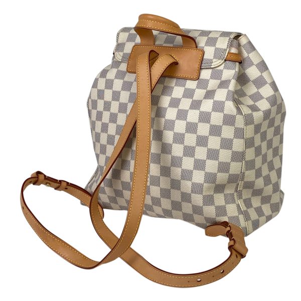 2 Louis Vuitton Sperone Backpack Daypack Rucksack Damier Azur White