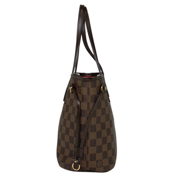 2 Louis Vuitton Neverfull PM Handbag Shopping Tote Bag Damier Brown