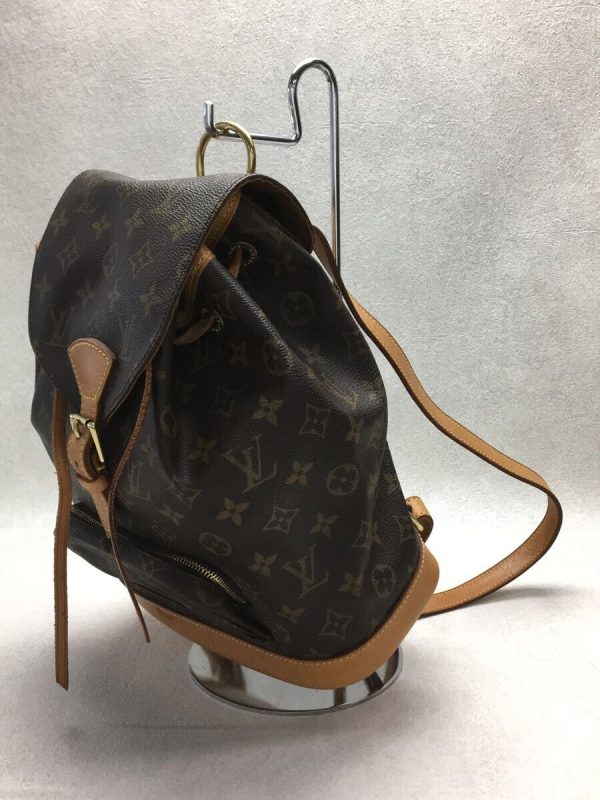 2 Louis Vuitton Backpack Montsouris MM Monogram PVC Brown