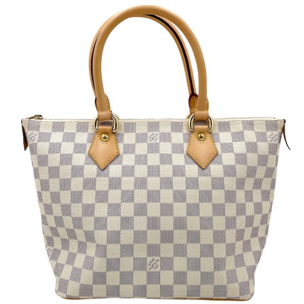 2 Louis Vuitton Tote Bag Damier Azur Saleya PM Handbag White Bag