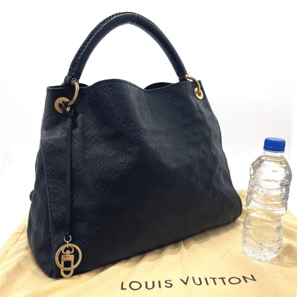 2 Louis Vuitton Artsy MM Handbag Monogram Implant Leather Noir Black