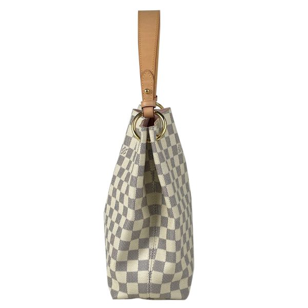 2 Louis Vuitton Graceful PM Shoulder Bag Damier Azur White