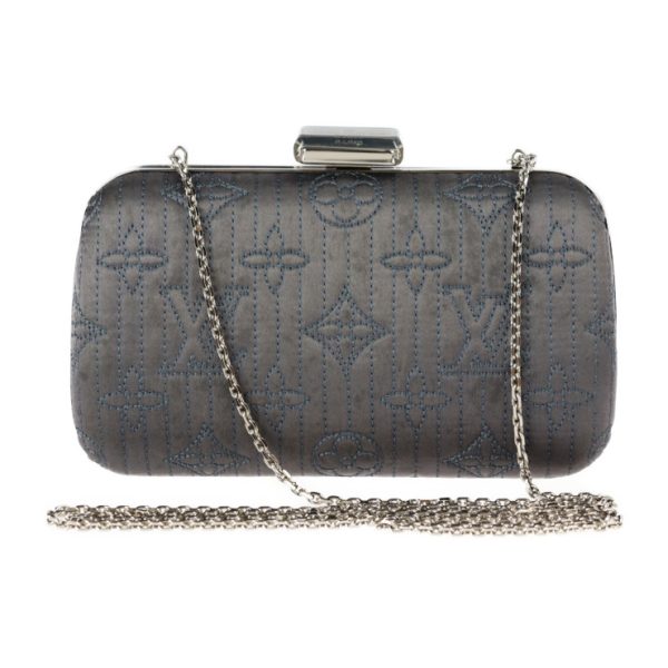 2301063007025 1 Louis Vuitton Minaudière Clutch Bag Monogram Motard Gray Silver Metal