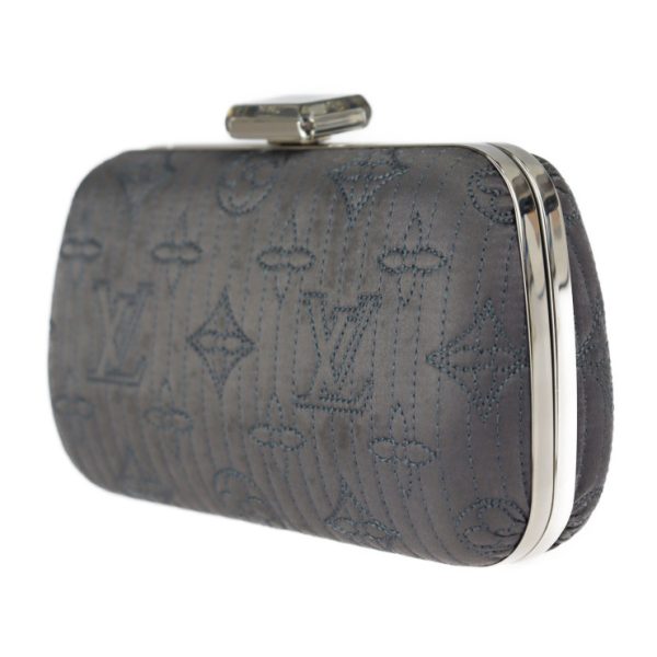 2301063007025 2 Louis Vuitton Minaudière Clutch Bag Monogram Motard Gray Silver Metal