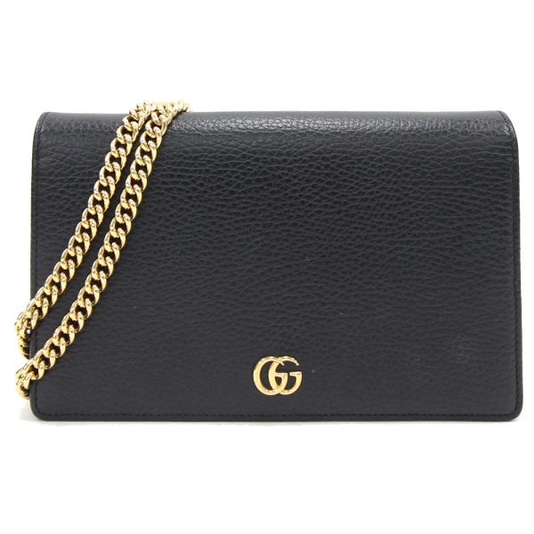 2304290071 Gucci Shoulder Wallet GG Marmont Black Chain Shoulder