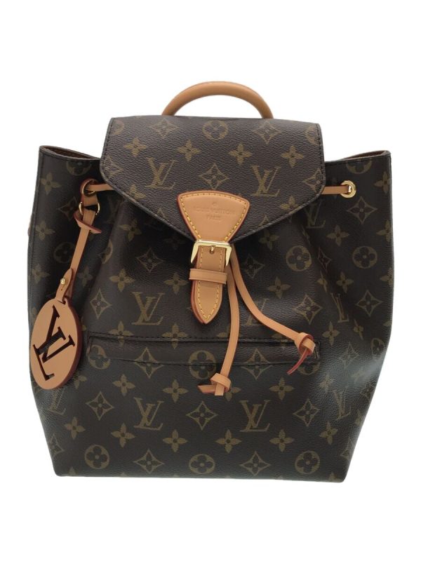 2324662044843 01 1 Louis Vuitton Montsouris NM PM Monogram Brown Rucksack Leather