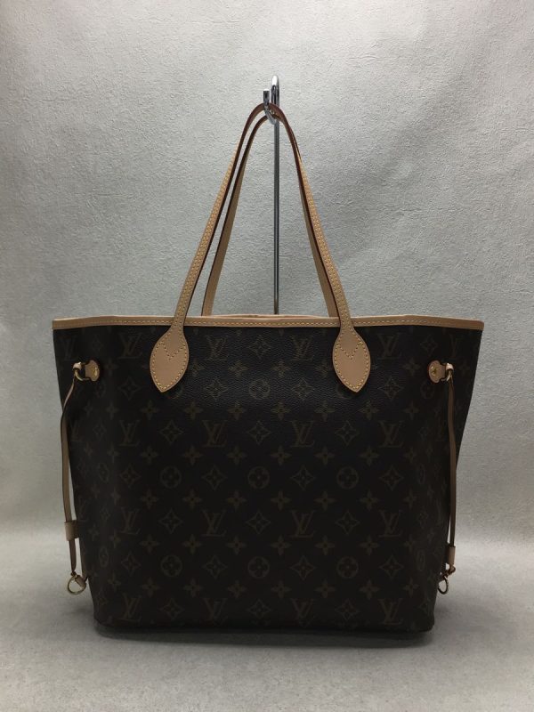 3 Louis Vuitton Neverfull MM Monogram Brown Tote Bag PVC