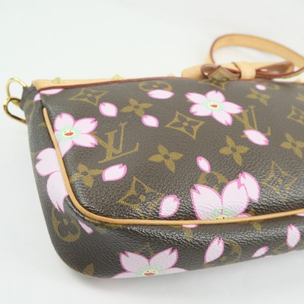 3 Louis Vuitton Pochette Accessoire Shoulder Bag Pochette Cherry Blossom Monogram Multicolor