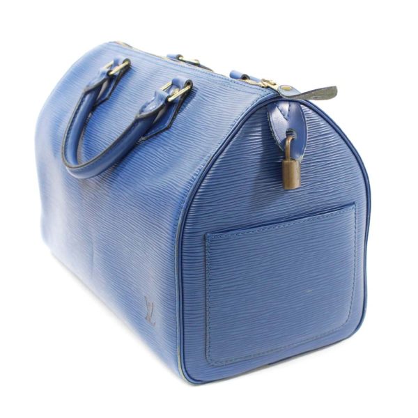 3 Louis Vuitton Epi Speedy 30 Mini Bag Handbag Blue Epi