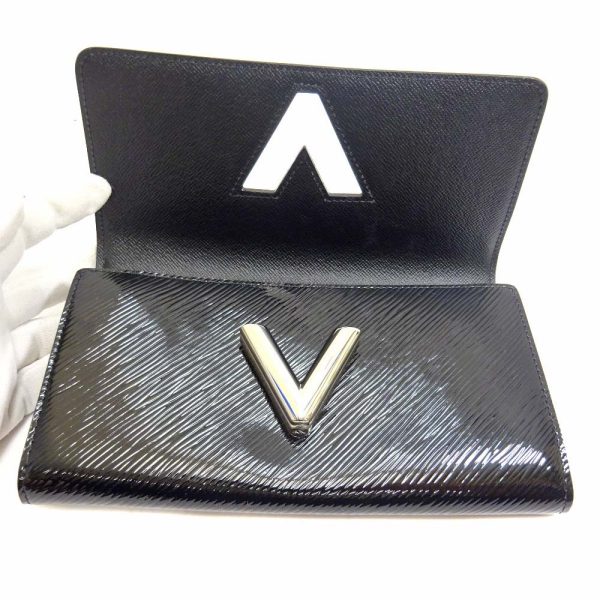 3 Louis Vuitton Epi Portefeuille Twist Long Wallet Black